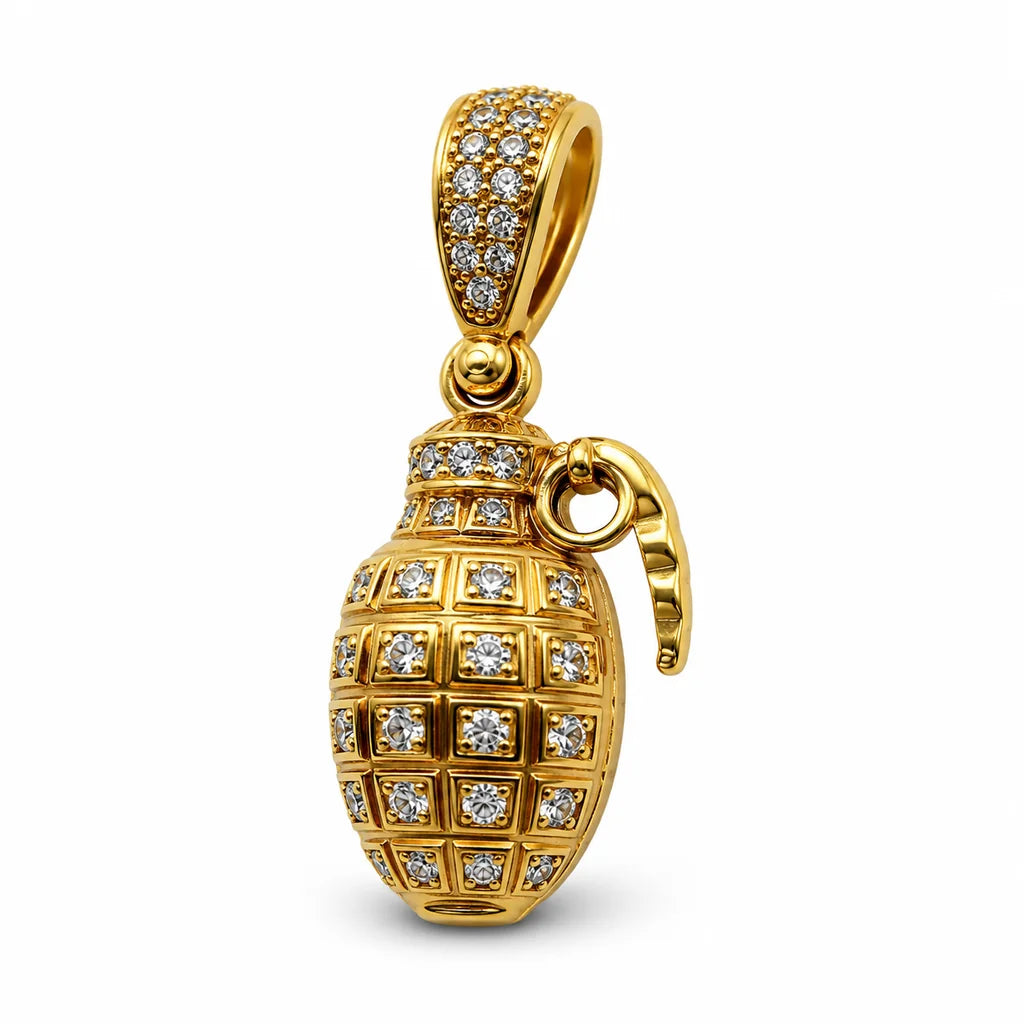 14 kt Gold Handgranaten-Anhänger