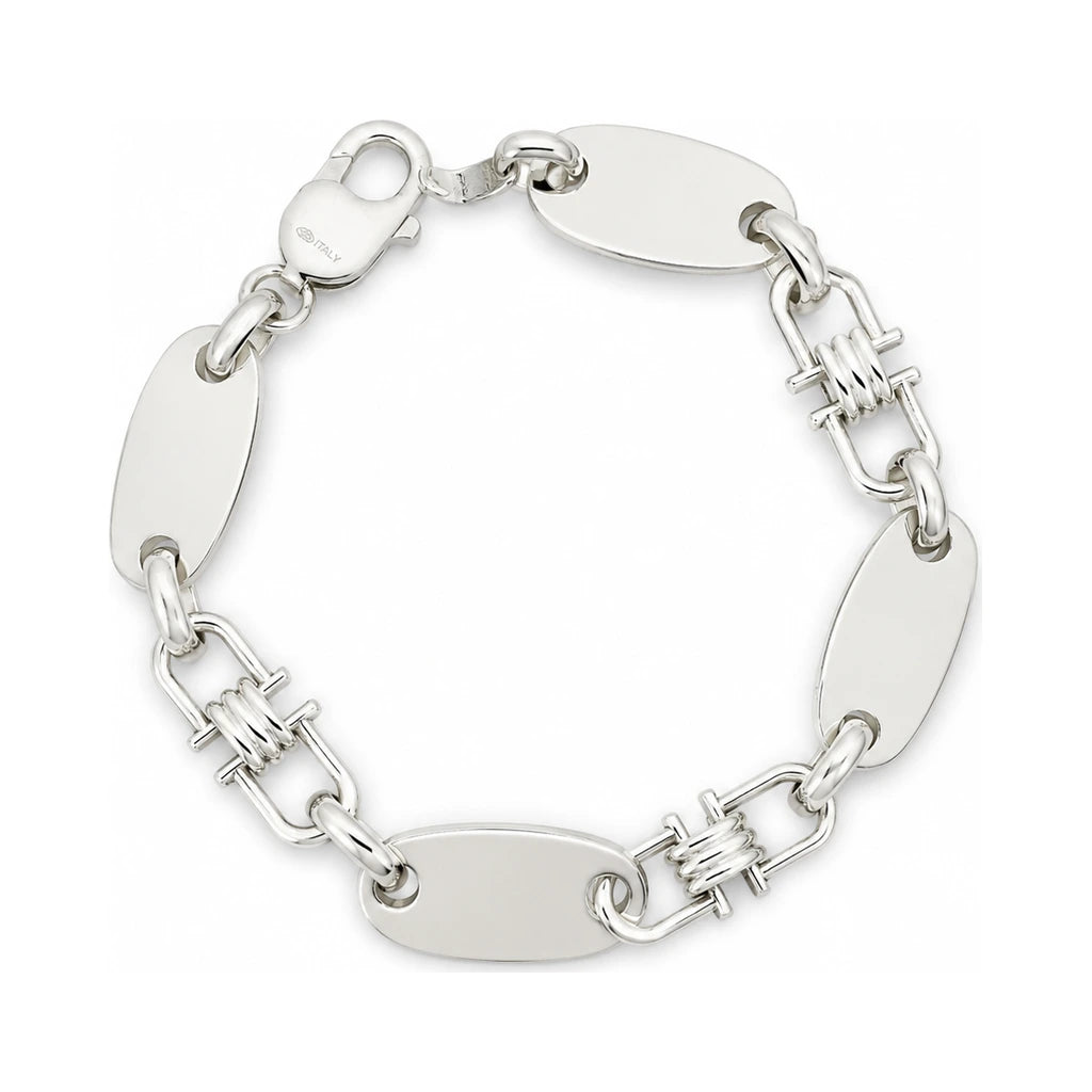 Silber Armband, ovale Platten — Gesamtansicht