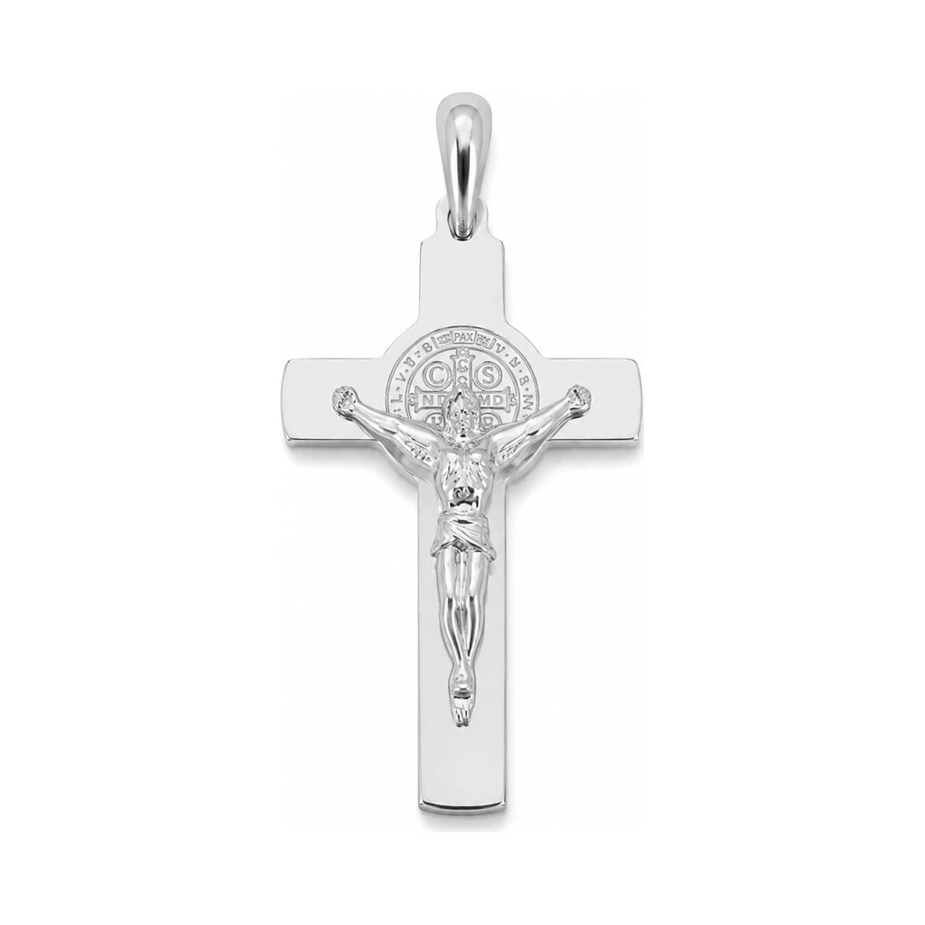 Silber Kreuzanhänger mit Medaille — Ansicht 2