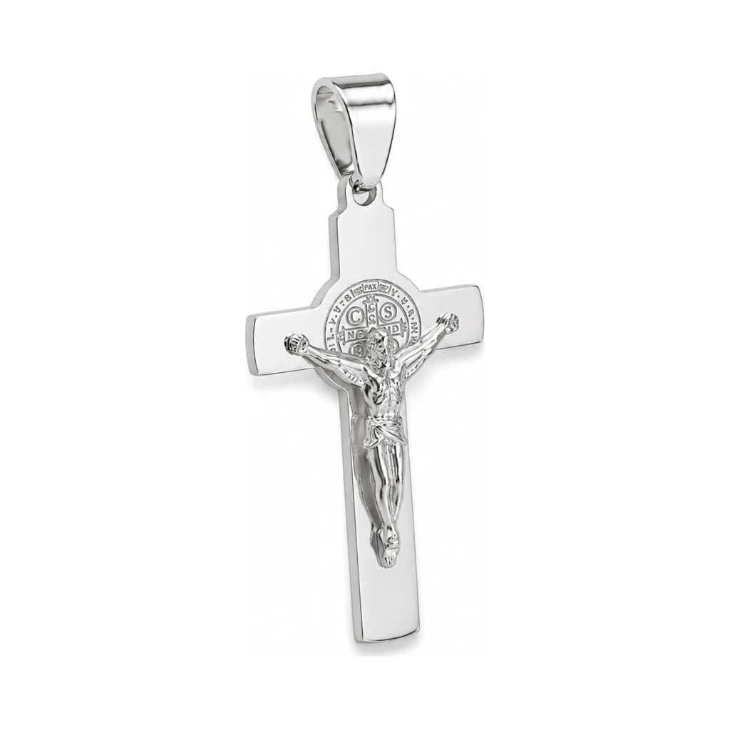 Silber Kreuzanhänger mit Medaille — Ansicht 3