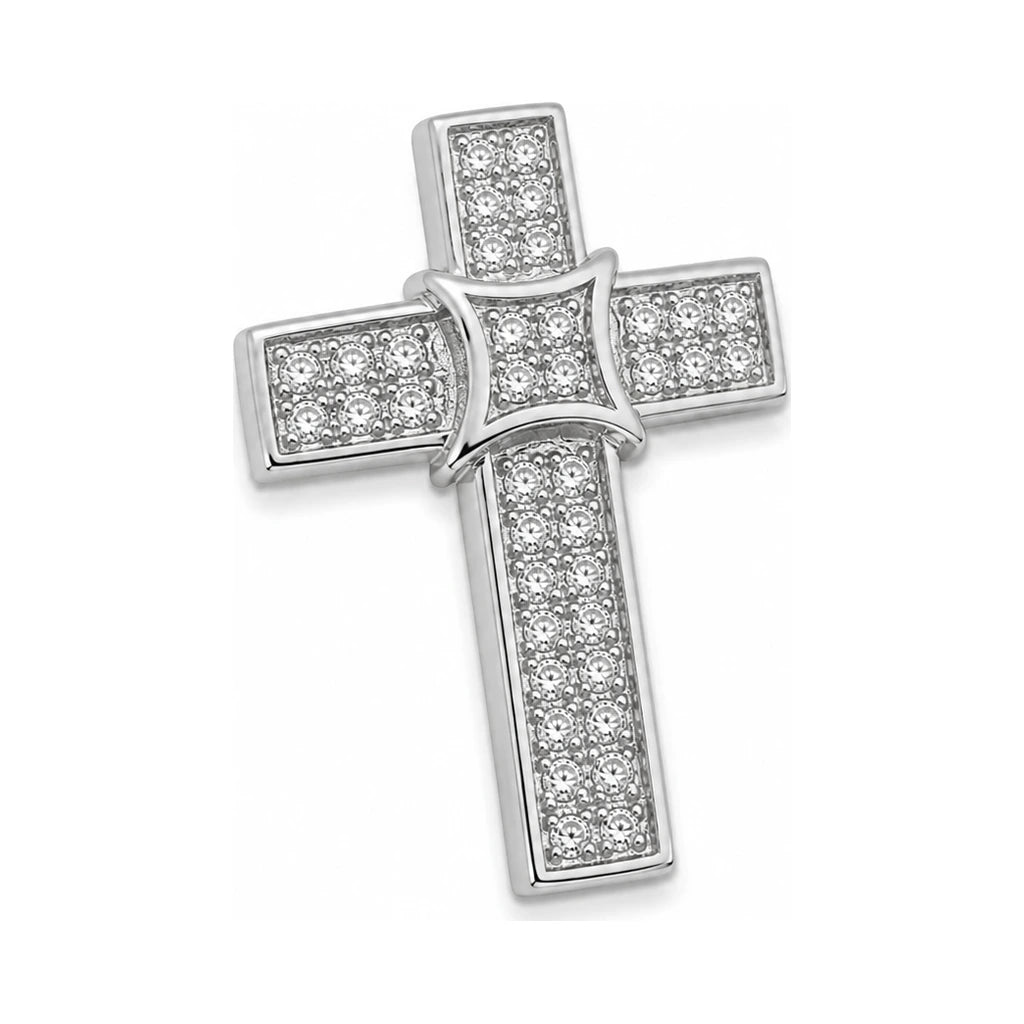 Silber Kreuzanhänger Pavé klein — Vorderansicht