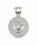 Silber Löwenkopfanhänger frontal