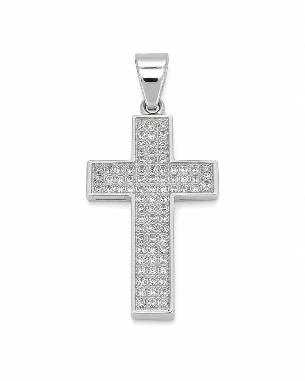 Silber Kreuzanhänger Pavé frontal